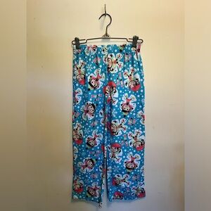Joe Boxer, girls youth medium, blue snow themed pj pants with monkeys.